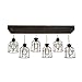 West Ninth Vintage Fayette Wood Pendant Chandelier Light | Indoor Home Ceiling Fixture W/ Caged lights