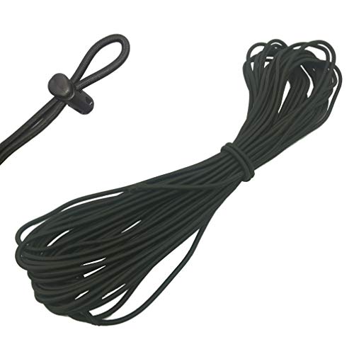 30 Pcs Cord Locks Spring Toggle Stopper + 16 Yards 1/8 Inch Elastic Bungee Shock Cord Stretch String for Shoelaces, Backpack, Drawstring