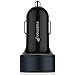 Dual Port USB Car Charger, Fosmon High Speed (2.4A + 1.0A) USB Car Charger for Apple iPhone SE/6S/6 Plus, Galaxy S7/S7 Edge/S6/S5, Note 5, Moto G/X/V, HTC 10/Desire 530/630/8025, LG G5/G4 (Black/Silver)
