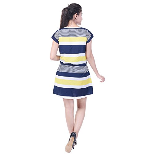 saarvi fashion beautiful poly crepe printed yellow dress