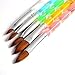 NYKKOLA 5pcs Acrylic Nail Art UV Gel Carving Pen Brush Liquid Powder DIY No. 4/6/8/10/12（Random color）