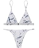 X-HERR Womens Triangle Bikini Set Sexy Push up Two Piece Brazilian Cheeky Bottom Swimwear