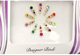 BIN609: Designer Pack of Multi and Stone/Bead Bindi's/Tattoos Bollywood Stickers Indian Bindi
