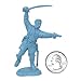 Civil War 1863 Union Infantry Charging Plastic Army Men: 16 LIGHT BLUE 54mm Figures - 1:32 scale