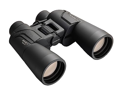 Olympus Fernglas 10x50 S mit Trageriemen, Tasche und 15 Jahre Herstellergarantie. Klare Bilder, natürliche Farben, breites Sichtfeld, leichtgewichtig - ideal für Naturbeobachtung, Sport und Konzerte