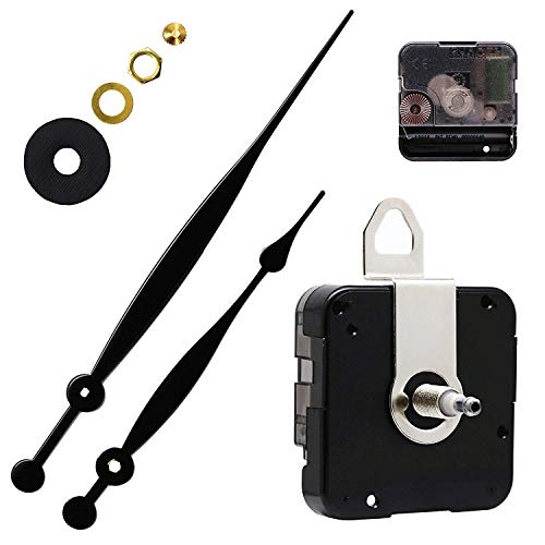 Quartz DIY Wall Clock Movement Mechanisms Battery Powered DIY Repair Parts Replacement with 2 Long Hands,3/10 Inch Maximum Dial Thickness,29/32 Inch Total Shaft Length.