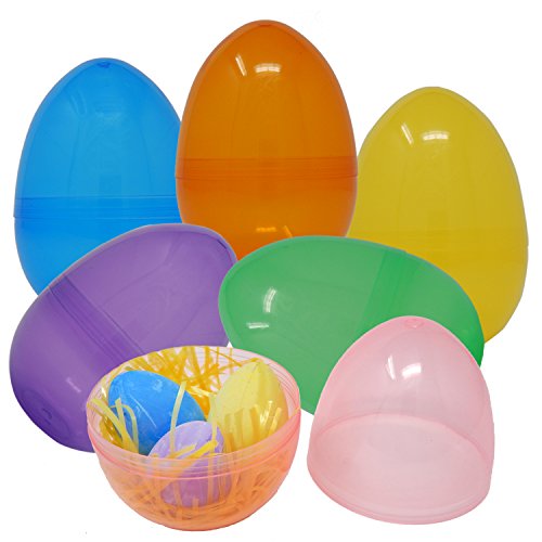 12 jumbo easter eggs - 6 1/4" in assorted colors -…