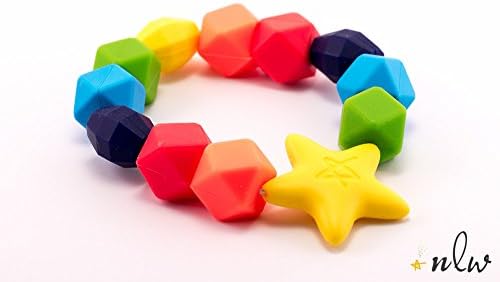 Baby Teether - The Original Rainbow Charm Teething Toy - Soothes Sore Gums - Provides The BEST Symptom Relief For Your Infant &amp; Promotes Healthy Tooth Development - 100% Pure Food Grade Silicone