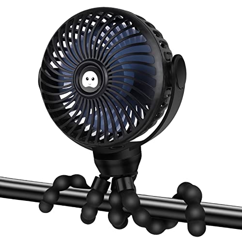 Stroller Fan, Portable Personal Clip On Fan Handheld Mini USB Car Seat Small USB Desk Fan With Flexible Tripod for treadmill Camping Outdoor Office Crib Toddler Bed