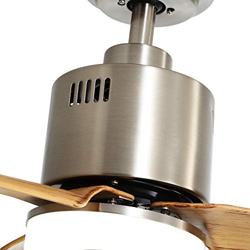 FINXIN Indoor Ceiling Fan Light Fixtures Black Remote LED 54 Ceiling