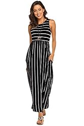 Hount Summer Striped Maxi Dresses for Women