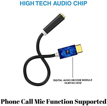 Pixel 2 to headphone adapter 3.5 MM Audio Adapter Jack Cable Dongle for Headphone, Phone Call and MUSIC Supported, USBC Male to Female Stereo Earphone Convertor 4 Moto Z, Google Pixel 2/2XL, HTC, Sams