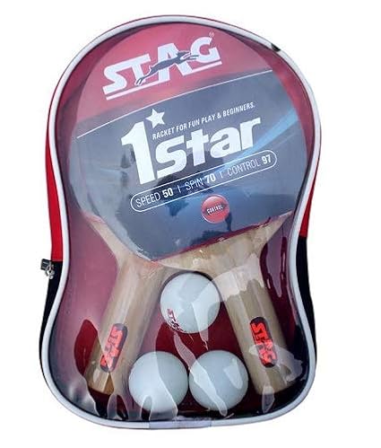 Stag 1 Star Table Tennis Play Set (2 Bats and 3 Balls)