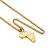 U7 Africa Map Pendant 18K Gold Plated Chain Vintage Ethnic Symbol Pattern African Necklace Hip Hop Jewelry for Men/Women