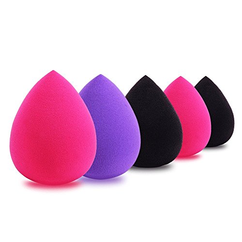 Makeup Sponges Flexible Blending Buds Foundation Blenders Sponges Egg Shaped Round Multi-color Pack of 5