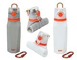 Collapsible Water Bottle - Premium Reusable Sports and Travel Water Bottles - Safe BPA Free - FDA Approved Medical Grade Silicone - Leak Proof, Foldable, Outdoor, Hiking, Fitness, Gym Flask - 26 oz