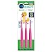 Brilliant Oral Care Baby Toothbrush with Soft Bristles and Round Head, for a Toddler Approved, Easy to Use All-Around Clean Mouth, Ages 0-2 Years, Pink, 3 Pack