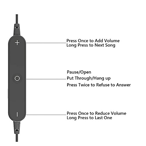 Bluetooth Headphones with Mic Bass Noise Cancelling, New Trent Bluetooth Sport HD Stereo Headset In-ear Earbuds Earphones with Flexible Ear Hooks (Red)