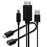 ZiBay(TM) MHL Micro USB to HDMI 1080P HDTV Adapter Cable with integrated USB Charging Cable for Samsung Galaxy S3/S4/S5, Note 2, Note 3, Note 8.0, Note 10.1 and Other MHL-enabled Smart Phones (6 Feet)