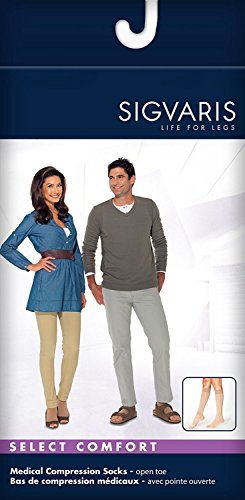 image for SIGVARIS Men’s & Women’s Essential Opaque 860 Open Toe Calf-High S