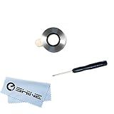 EShine® Back Rear Camera Lens Cover Ring Replacement + Adhesive + Screwdriver for LG G3 Fits D850 (AT&T), D851 (T-Mobile), LS990 (Sprint), VS985 (Verizon), US990(U.S. Cellular), AS985, D852, D855 + Screwdriver + EShine Cloth (White)