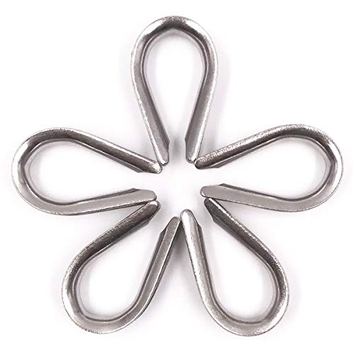 Seloky 478 Pcs M2/3/4/5/6/8 304 Stainless Steel Wire Rope Cable Thimbles and 6 Sizes Aluminum Crimping Loop Sleeve Assortment Kit