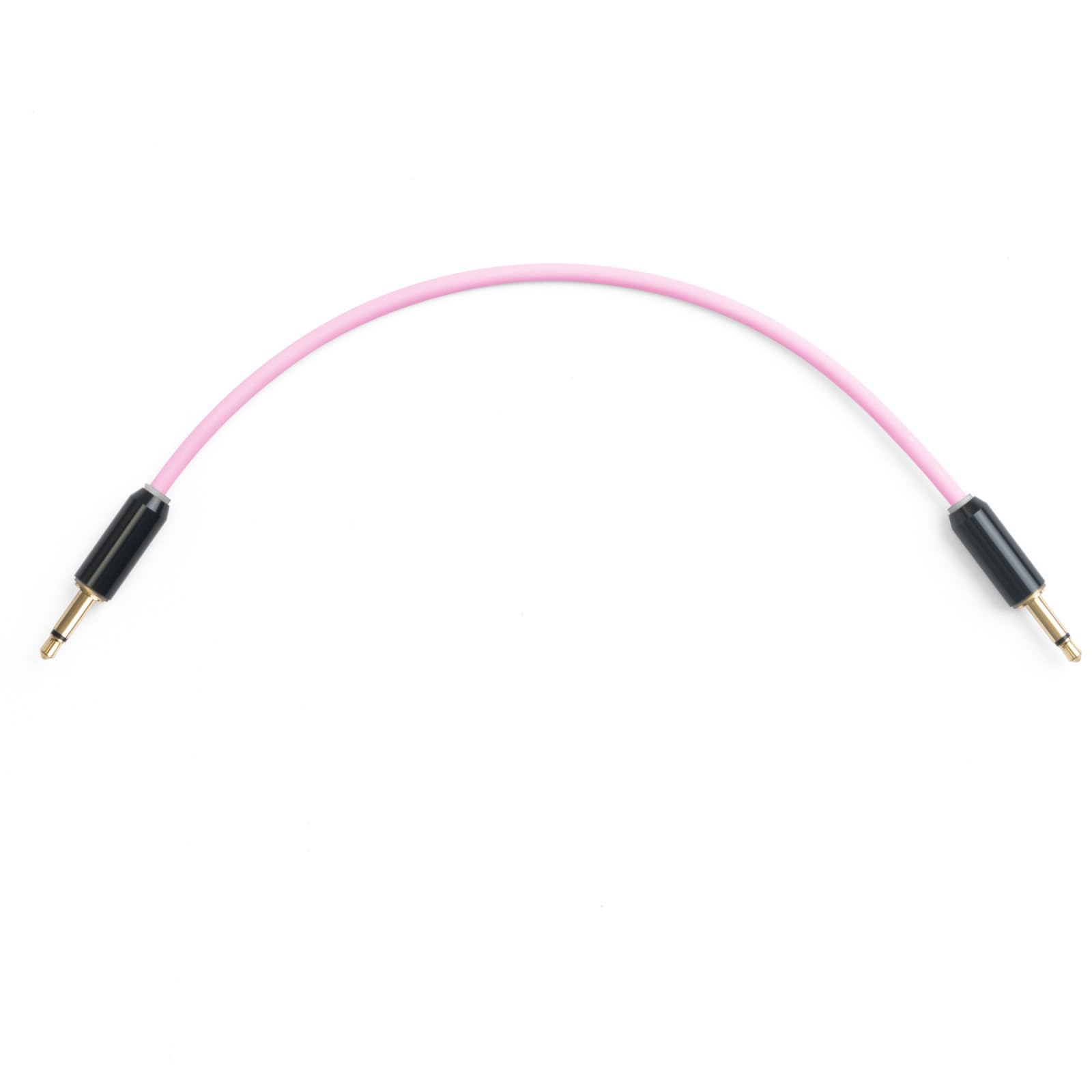 MyVolts Candycords Halo LED patch cables 2-pack, straight mini mono jack to straight mini mono jack, 15cm, Marshmallow Pink