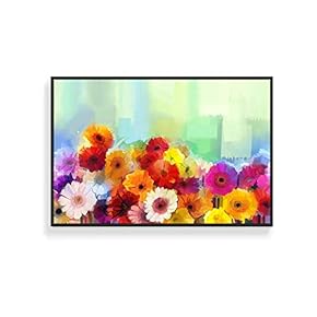 Framed Canvas Wall Art for Living Room, Bedroom Colorful Flower Canvas Prints for Home Decoration Ready to Hang - 16x24 inches