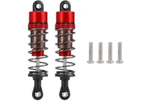 YSKMLOLP 1/10 RC Oil Leakproof Shocks,2Pcs Adjustable Oil Filled Shocks 52mm-120mm for 1/10 RC Buggy Truggy On Road Touring Drift Cars Monster Trucks Upgrade Parts (2PCS 85mm Red)
