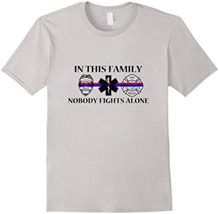 Family Shirts Police FireFighter T-shirts - Male 2XL - Silver