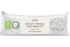 Coop Home Goods Extra Oomph Fill, Cross-Cut Memory Foam, Medium Density Pillow Fill, Extra Fill Bag, Refill to Customize Your Premium Adjustable Pillow, GREENGUARD Gold and CertiPUR-US Certified