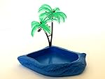 T-Rex Hermit Crab Dish with Palm Tree - Blue
