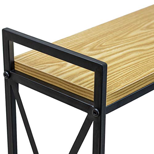 Sorbus Wine Bottle Stemware Glass Rack, Industrial 2Tier Wood Shelf