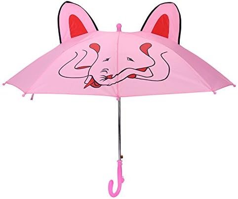 Kids Rain Umbrella, 18 Inch Half Automatic Handle for Boys Girls with 3D Ears