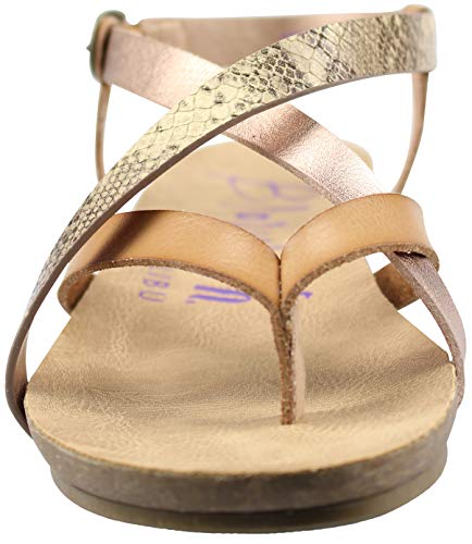 Blowfish Women's Granola Fisherman Sandal, Rose Gold Snake/Rose/Nude, 6 M US