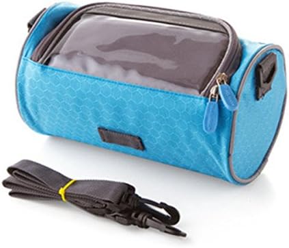 ZHIZU Waterproof Bicycle Front Top Frame Tube Handlebar Bag Smartphone Storage Holder With Touchscreen transparent PVC Bicycle Phone Holder For Riding Travel Outdoor Activities (Blue)