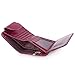 AINIMOER Women's Small Billfold Genuine Leather Tri-Fold Wallet with Zipper Pocket(Purple Red)