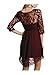CA Fashion Women's 3/4 Sleeve Twinset 2 PCs Lace Asymmetrical Hem Dress