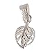 2pcs Adabele Authentic 925 Sterling Silver Hypoallergenic Leaf-Shaped Pendant Pinch Bail Jewelry Findings 17mm 2 Prong Clip Connector for Jewelry Making SS125-1