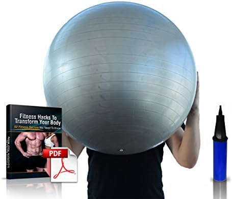 Exercise Ball Chair From CalCore, Professional Strength Antiburst Ball with Hand Pump, 22 Inch (55 cm) Diameter