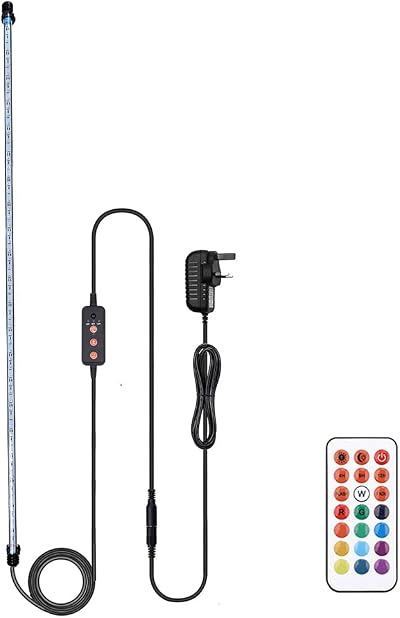 VARMHUS LED Aquarium Lighting with Remote Controller 13 Colors 93cm Submersible