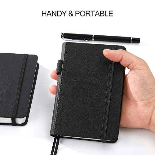 RETTACY Pocket Notebook with Pen Holder 3.5" x 5.5" Mini Hardcover