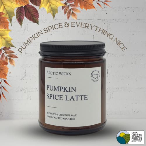Pumpkin Spice Latte Arctic Wicks Handmade Scented Coconut Beeswax
