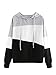 SweatyRocks Women's Color Block Lightweight Long Sleeve Pullover Hoodie Grey white black Medium