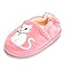 ESTAMICO Toddler Girls' Premium Soft Plush Cats Slippers Cartoon Kitten Warm Winter House Shoes, US 7-8 M