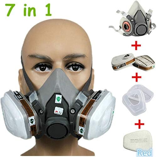 JOEAIS 2pcs 7 in 1 Half Face Cover Facepiece Mouth Covers Suit for 6200 Spray Painting Protection Respirator