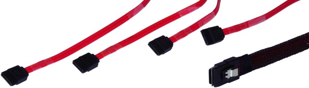 CableHero Multi-Lane SFF-8087 Mini SAS to Discrete 4x SATA II/3G STRAIGHT L-Type, Internal Data Hard Drive Forward Breakout Cable - 14 to 24 Inch: CABLEHERO-SAS191 (RoHS,