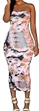 Chuanqi Women's Classic Painting Print Bandeau Tube Dress
