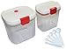 Set of 2 Airtight Containers - Powdered Sugar and Brown Sugar Cannisters WITH Bonus Measuring Spoon Set