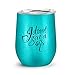LAVIDASS Wine Tumbler Stainless Steel Stemless Wine Glasses 12 oz Double Wall Vacuum Insulated Unbreakable Wine Glasses Cup with Lid for Red Wine,Beer, Champagne, Coffee, Ice Cream (Shinning Blue)